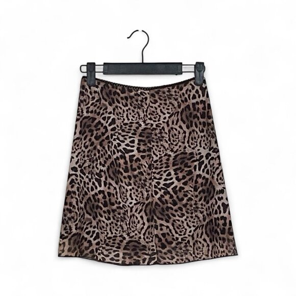 Princess Polly Leopard Print Mini Skirt Size 4 Animal Print Women Lined Zipper - Picture 1 of 8